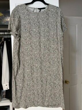 NWT Jenni Kayne Leopard T-Skirt Shift Dress Size Large in Cream/Brown
